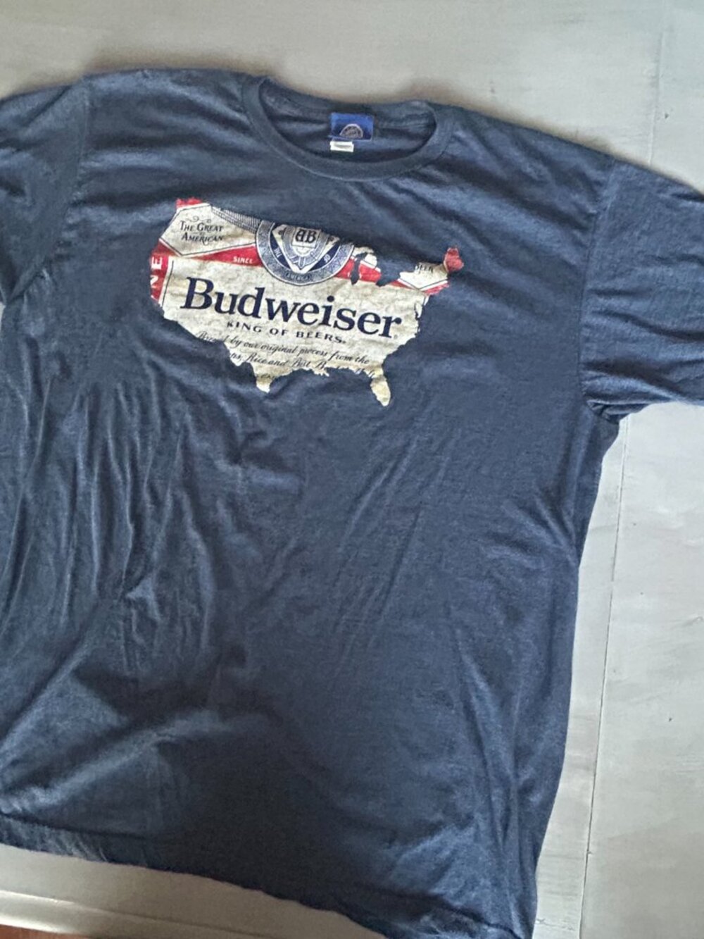 BKE Brew City Budweiser America Map T-Shirt Tee Size Large - Picture 5 of 11